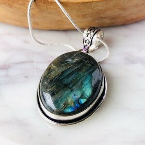 Labradorite Silver Necklace